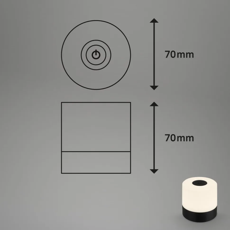 LED-bordlampe Smal, sort, 2.700K, dæmpbar