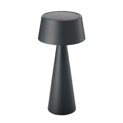 LED-bordlampe Solino, grafit, solcelle/USB, 26 cm IP44