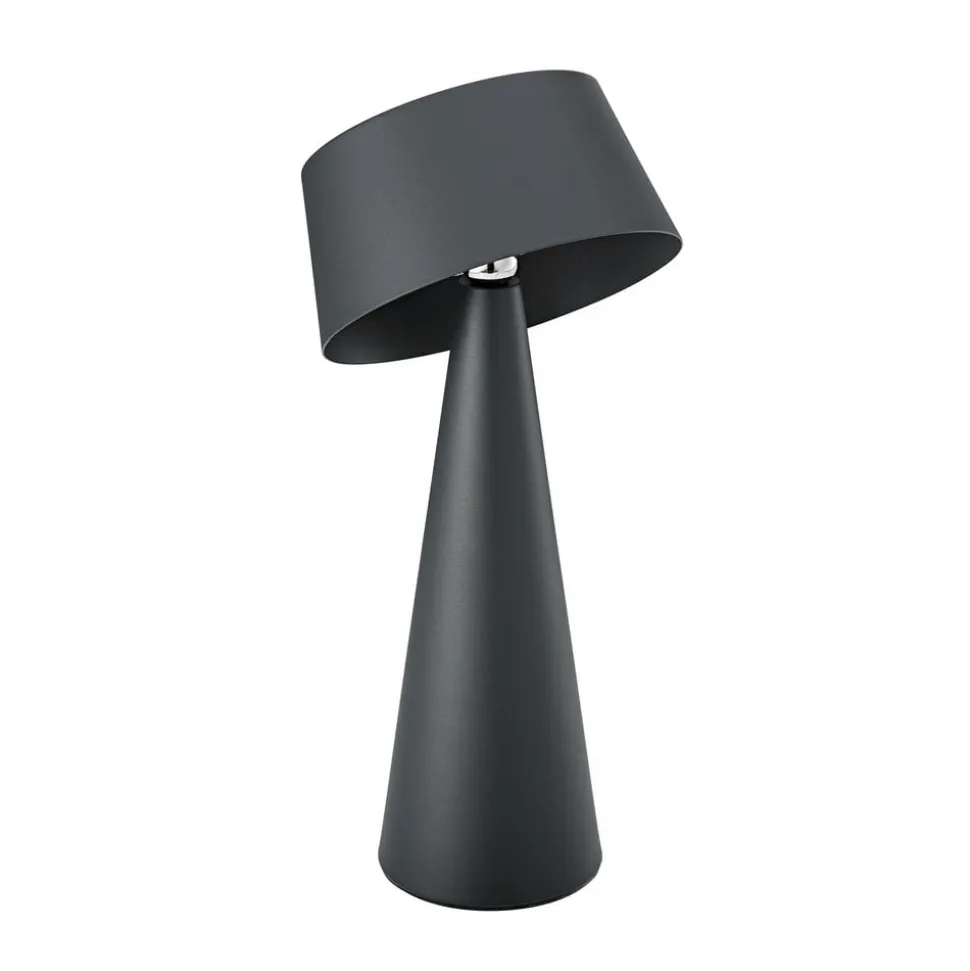 LED-bordlampe Solino, grafit, solcelle/USB, 26 cm IP44