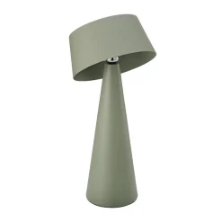 LED-bordlampe Solino, grøn, solcelle/USB, 26 cm, IP44