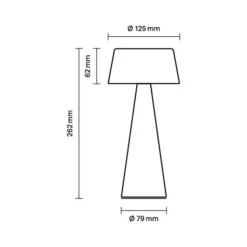 LED-bordlampe Solino, hvid, solcelle/USB, 26 cm, IP44