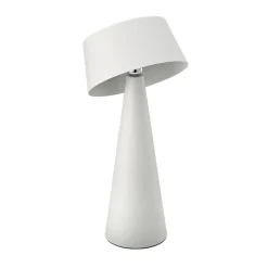 LED-bordlampe Solino, hvid, solcelle/USB, 26 cm, IP44