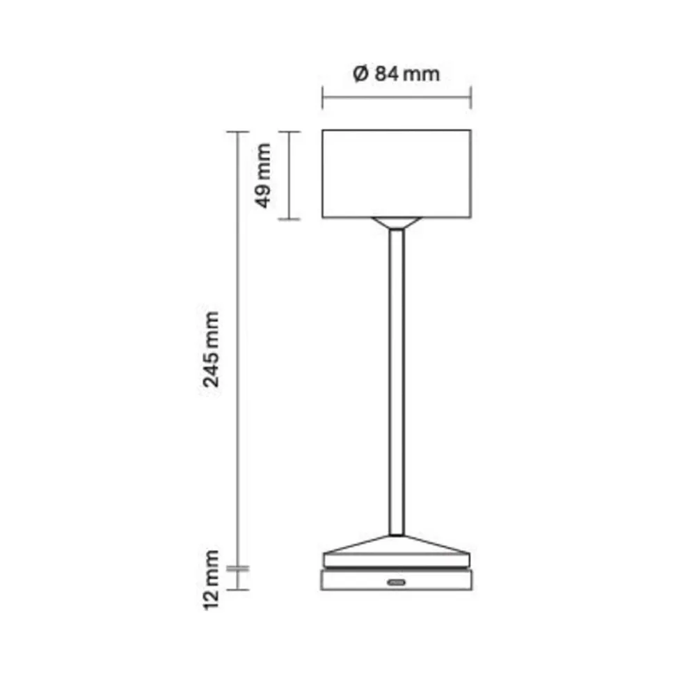 LED-bordlampe Veluna, beige, højde 25 cm, IP44, dæmpbar CCT