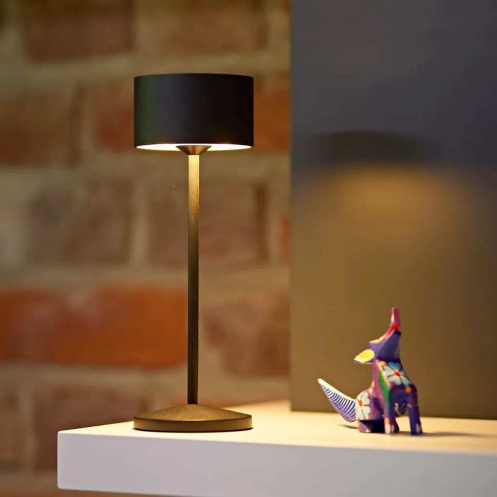 LED-bordlampe Veluna, sort, højde 25 cm IP44 dæmpbar CCT