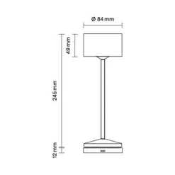 LED-bordlampe Veluna, sort, højde 25 cm IP44 dæmpbar CCT