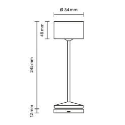 LED-bordlampe Veluna, sort, højde 25 cm IP44 dæmpbar CCT