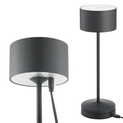 LED-bordlampe Veluna, sort, højde 25 cm IP44 dæmpbar CCT