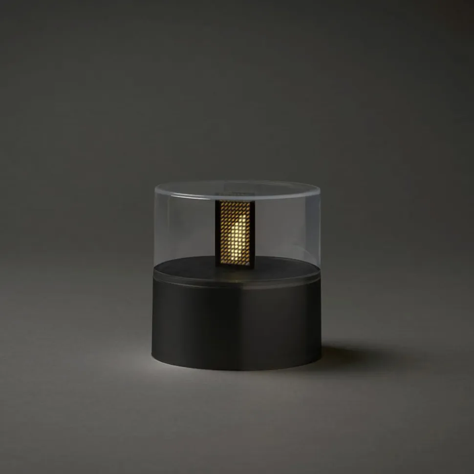 LED-dekorationslampe med flammeeffekt, sort sokkel