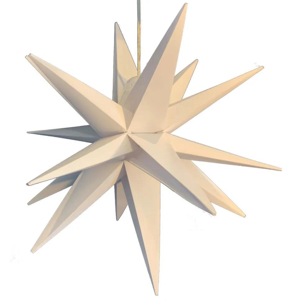 LED-dekostjerne, 18 takker, Ø 25 cm, hvid