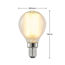 LED-dråbepære E14 4 W 2.700 K mat dæmpes, 2 stk