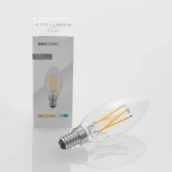 LED-filamentpære E14 4 W 827 kerte, dæmpes, 5 stk