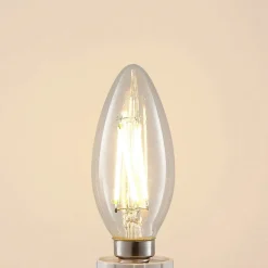 LED-filamentpære E14 4 W 827 kerte, dæmpes, 3 stk