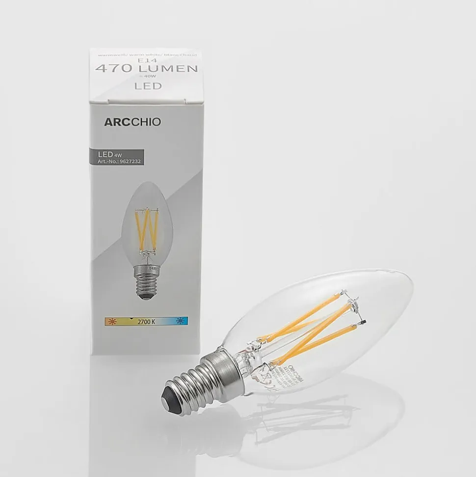 LED-filamentpære E14 4 W 827 kerte, dæmpes, 3 stk