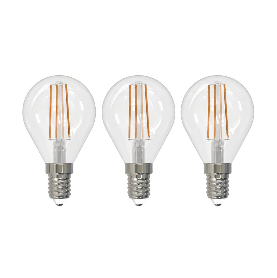 LED-filamentpære E14 4W 2.700 K dråbe dæmpes 3 stk