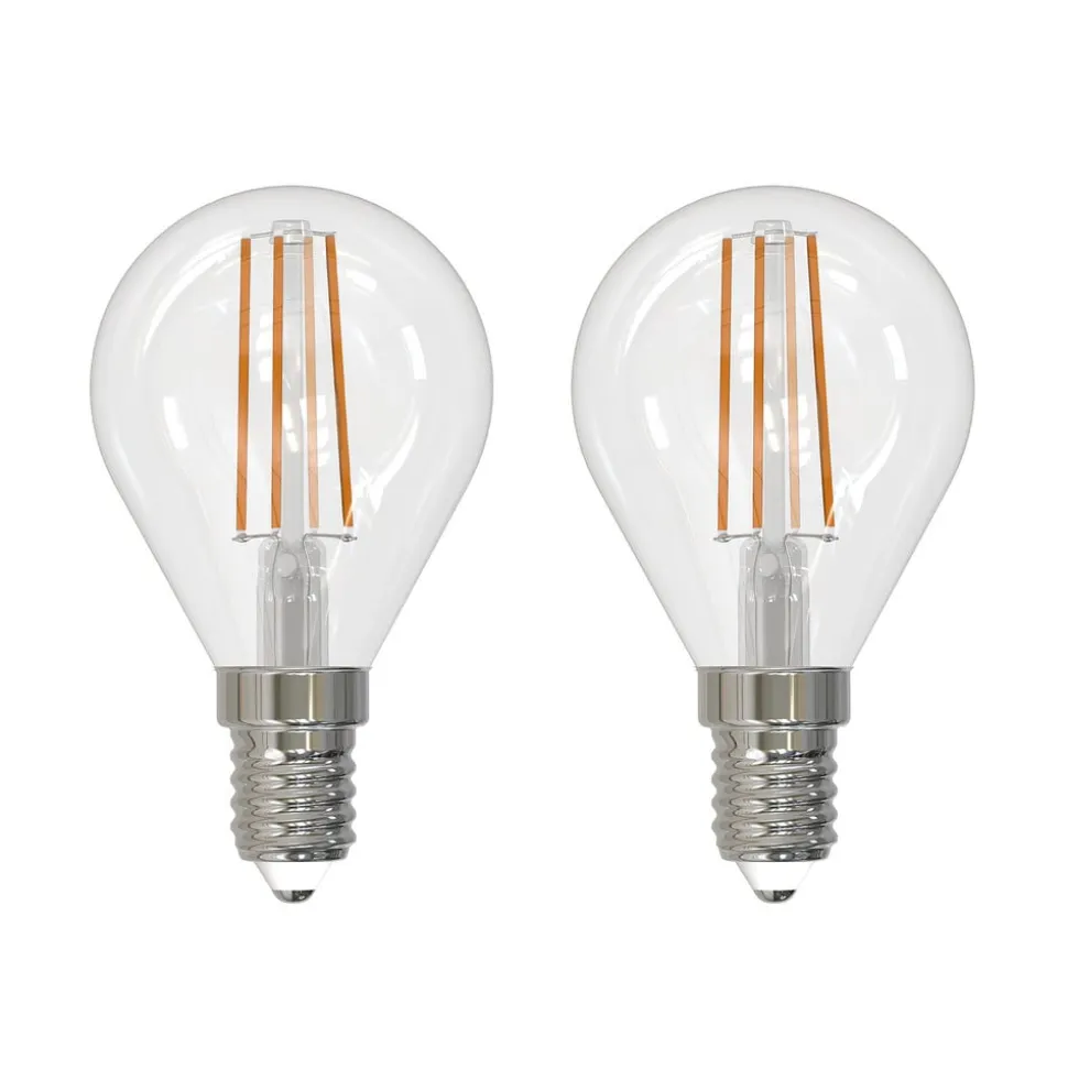 LED-filamentpære E14 4W 2.700 K dråbe dæmpes 2 stk