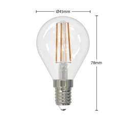 LED-filamentpære E14 4W 2.700 K dråbe dæmpes 5 stk