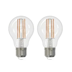 LED-filamentpære E27 6W klar 2.700K dæmpbar sæt med 2 stk