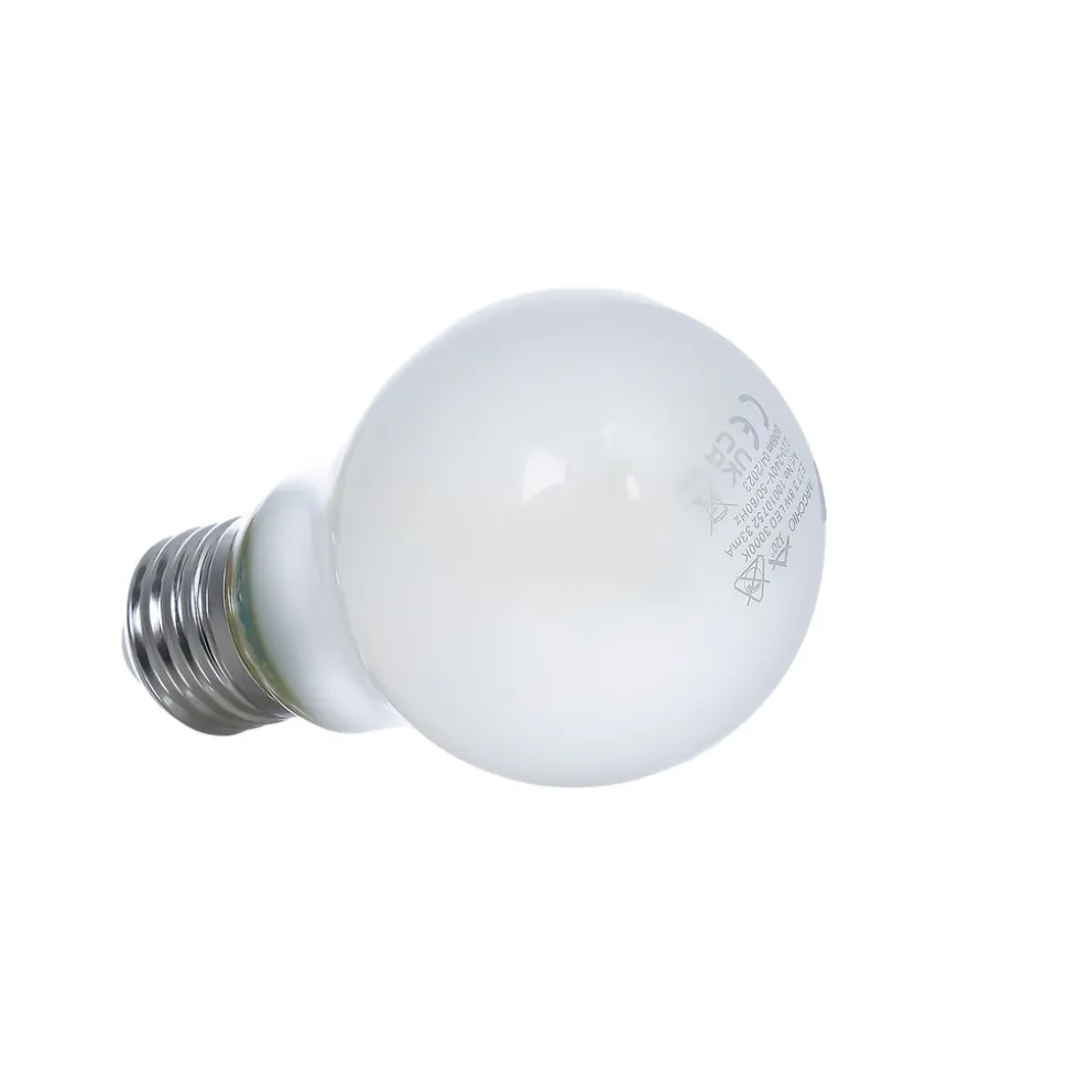 LED-filamentpære, mat, E27, 3,8W, 3000K, 806 lm