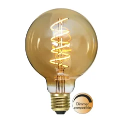 LED-filamentpære Spiral Filament G95 E27 3,2 W amber dæmpbar