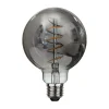 LED-filamentpære Spiral Filament, G95, E27, 2 W grå dæmpbar