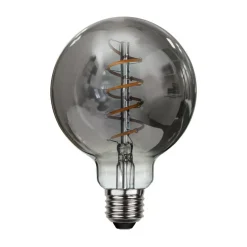 LED-filamentpære Spiral Filament, G95, E27, 2 W grå dæmpbar