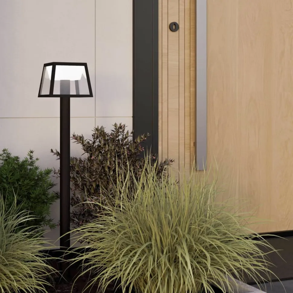 LED-gadelampe Altilia, højde 106 cm, sort, sensor