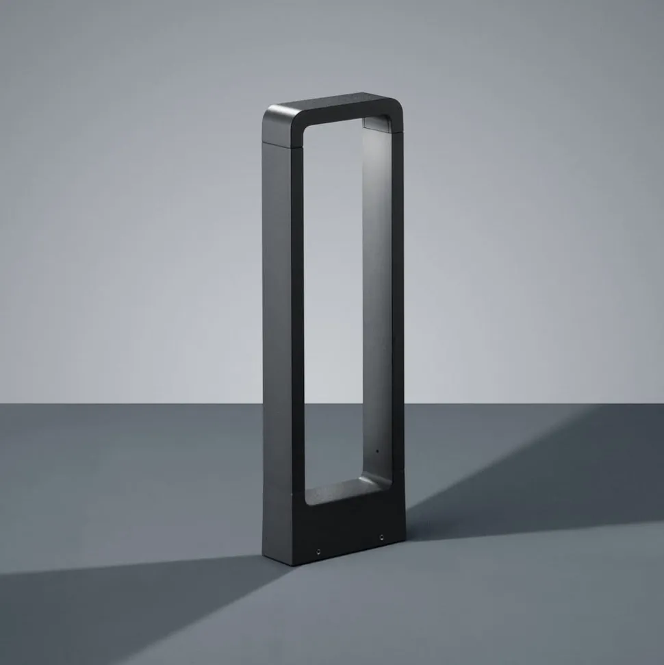 LED-gadelampe RENO, antracit, højde 50 cm, metal, IP54