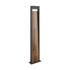LED-gadelampe SALMON, trælook, højde 100 cm metal, IP44