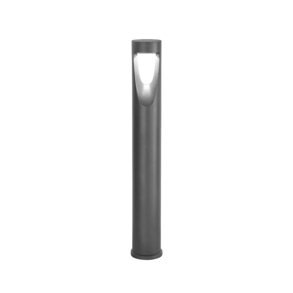 LED-gadelampe Teo, 80 cm høj, sort, metal, IP65