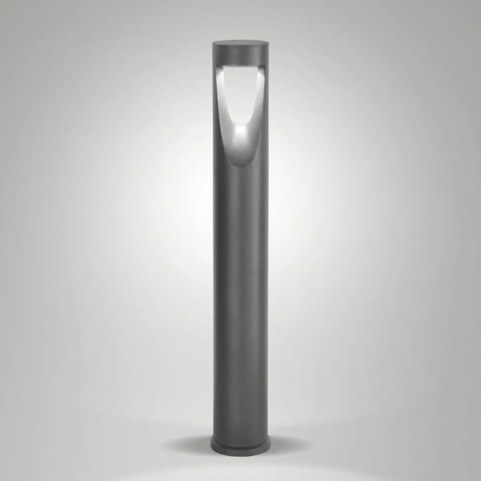 LED-gadelampe Teo, 80 cm høj, sort, metal, IP65