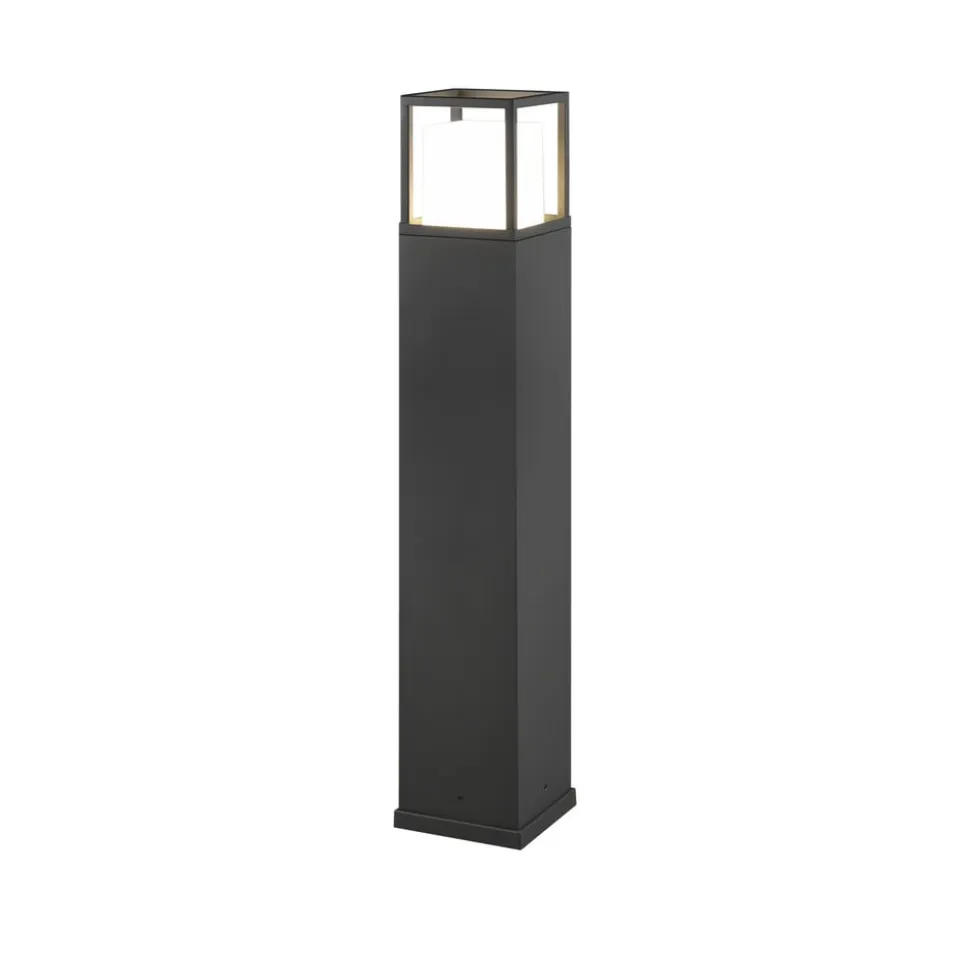 LED-gadelampe Witham, 80 cm høj, antracit, CCT, IP54