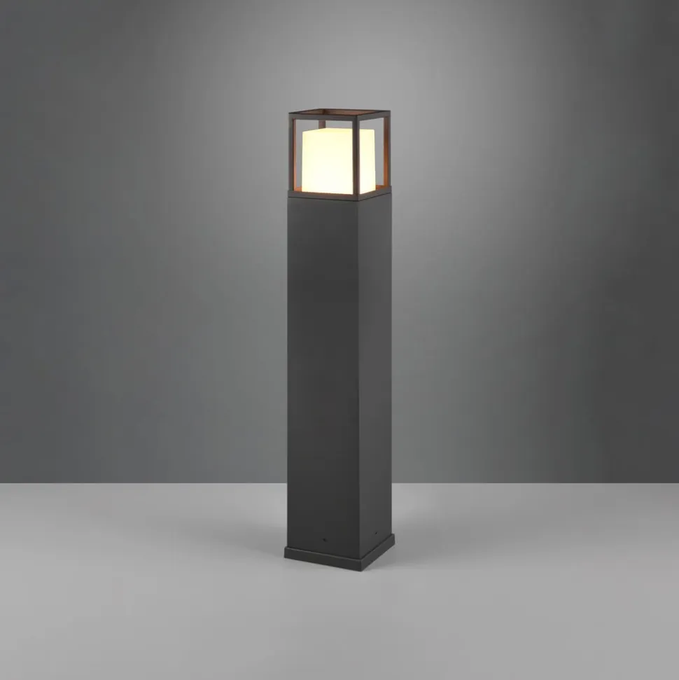 LED-gadelampe Witham, 80 cm høj, antracit, CCT, IP54
