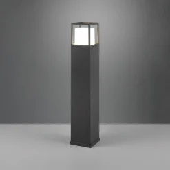 LED-gadelampe Witham, 80 cm høj, antracit, CCT, IP54