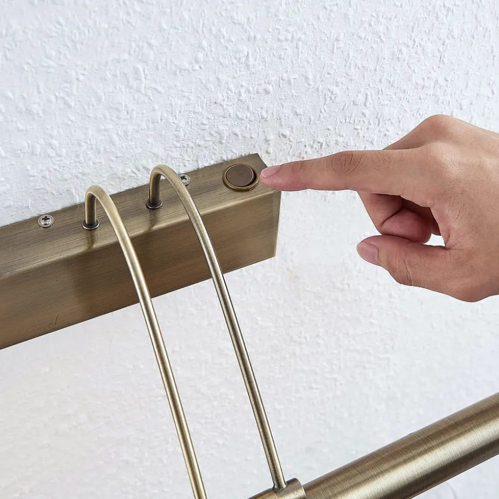 LED-gallerilampe Mailine, patineret messing