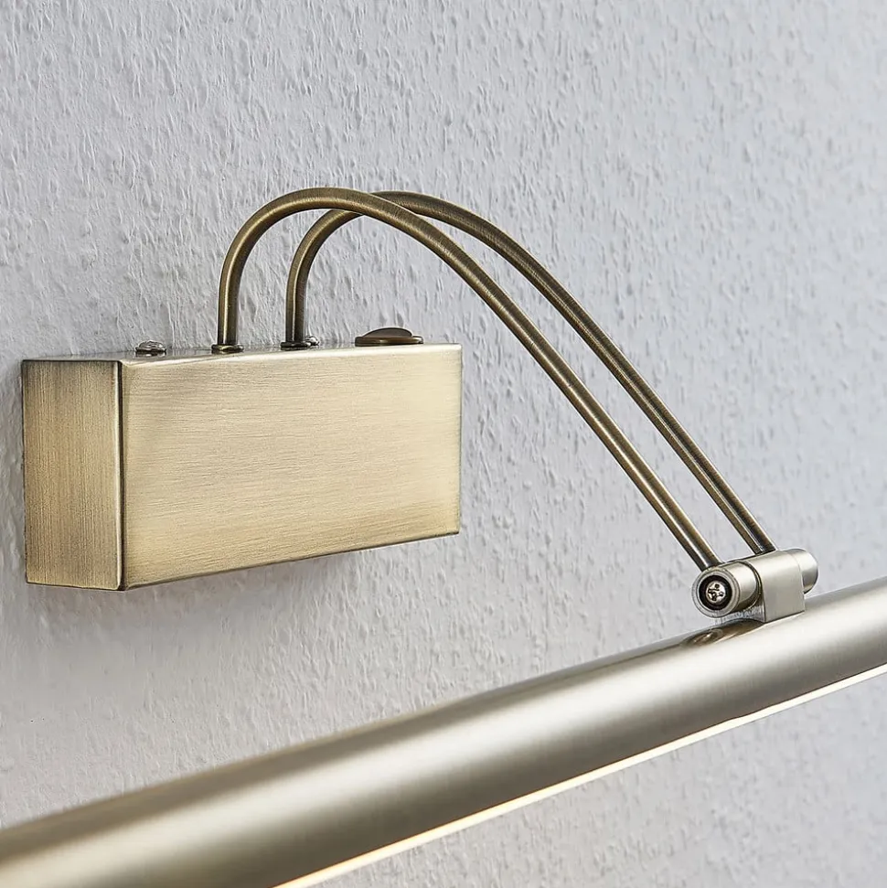 LED-gallerilampe Mailine, patineret messing