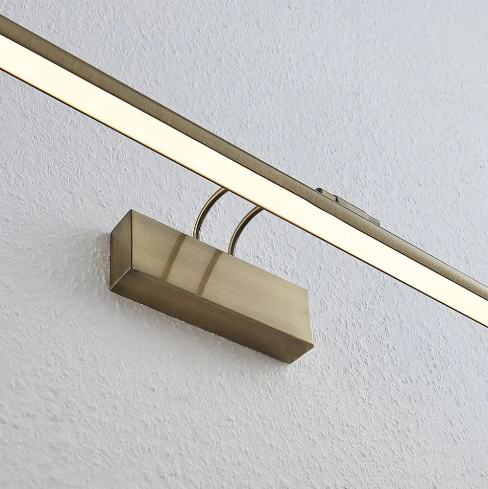 LED-gallerilampe Mailine, patineret messing