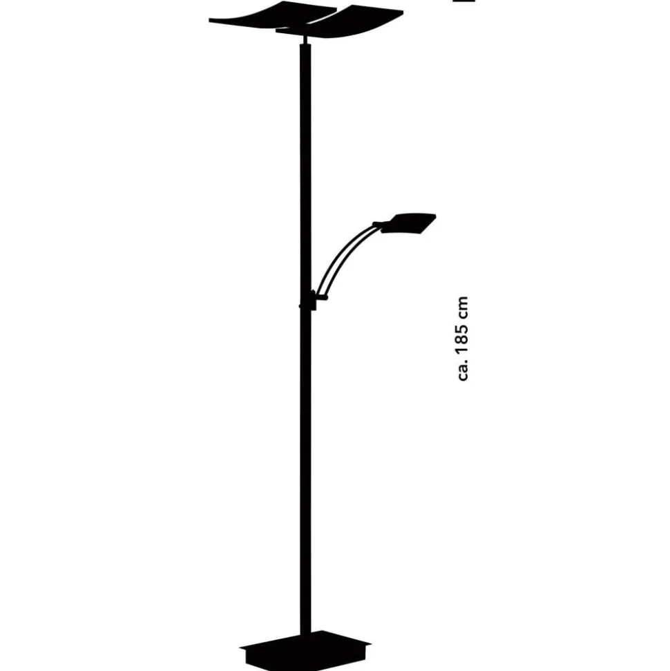 LED-gulvlampe Andy, 3 lyskilder, antracit, CCT, dæmper