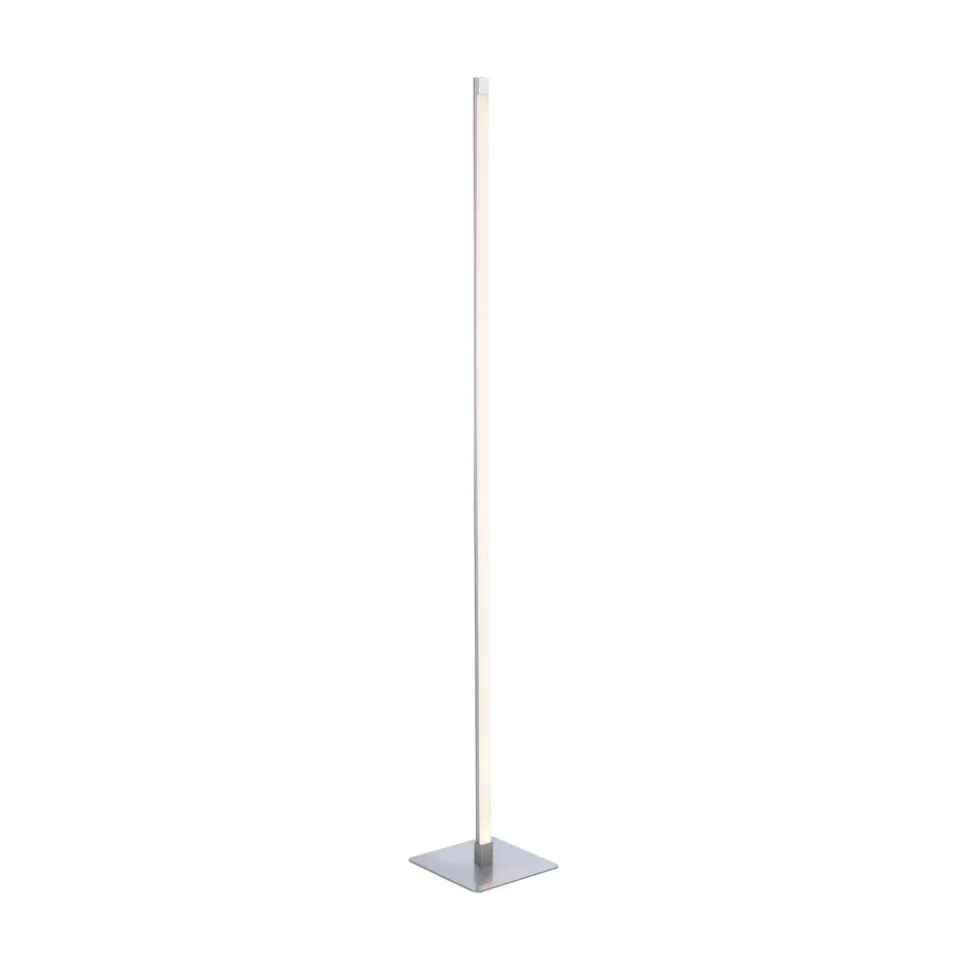 LED-gulvlampe Bella, lige, firkantet base, stål