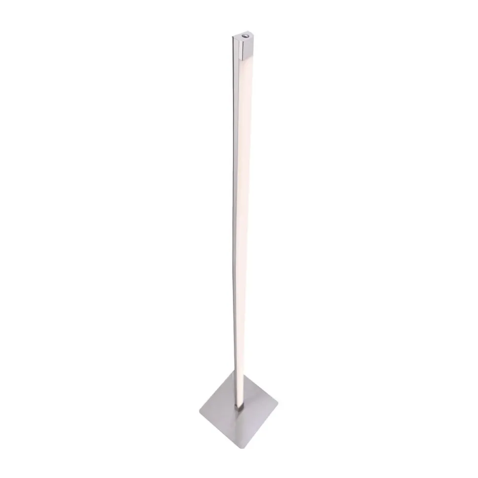 LED-gulvlampe Bella, lige, firkantet base, stål