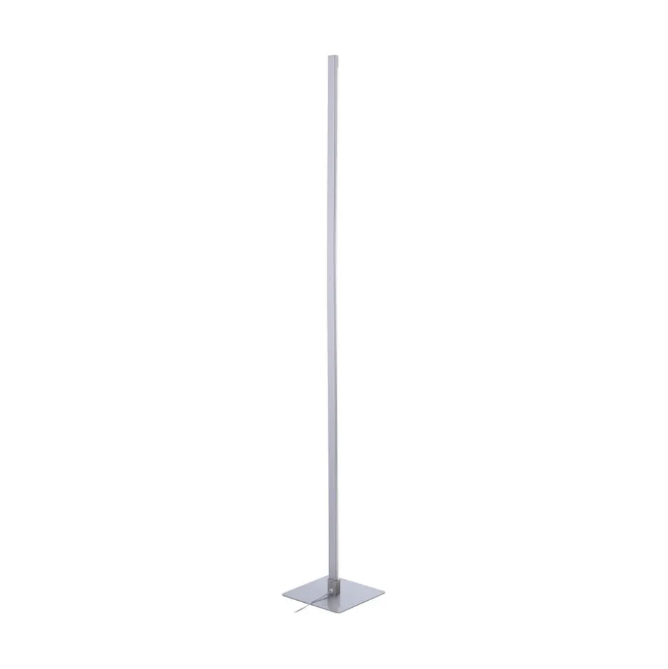 LED-gulvlampe Bella, lige, firkantet base, stål