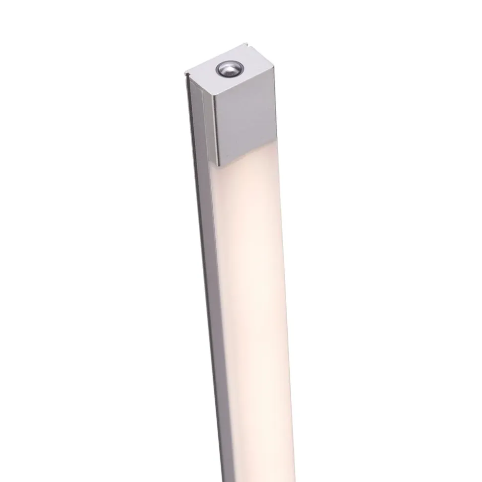 LED-gulvlampe Bella, lige, firkantet base, stål