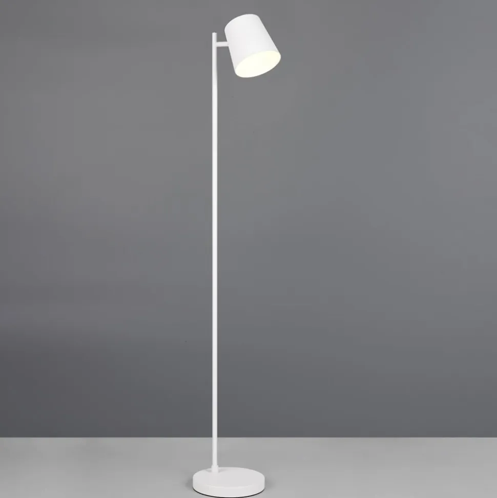 LED-gulvlampe Blake, hvid mat, metal, dæmpbar