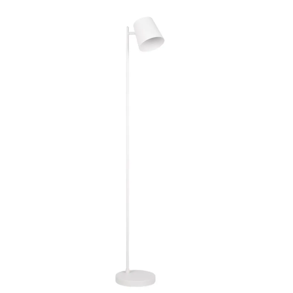 LED-gulvlampe Blake, hvid mat, metal, dæmpbar