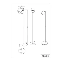 LED-gulvlampe Blake, hvid mat, metal, dæmpbar