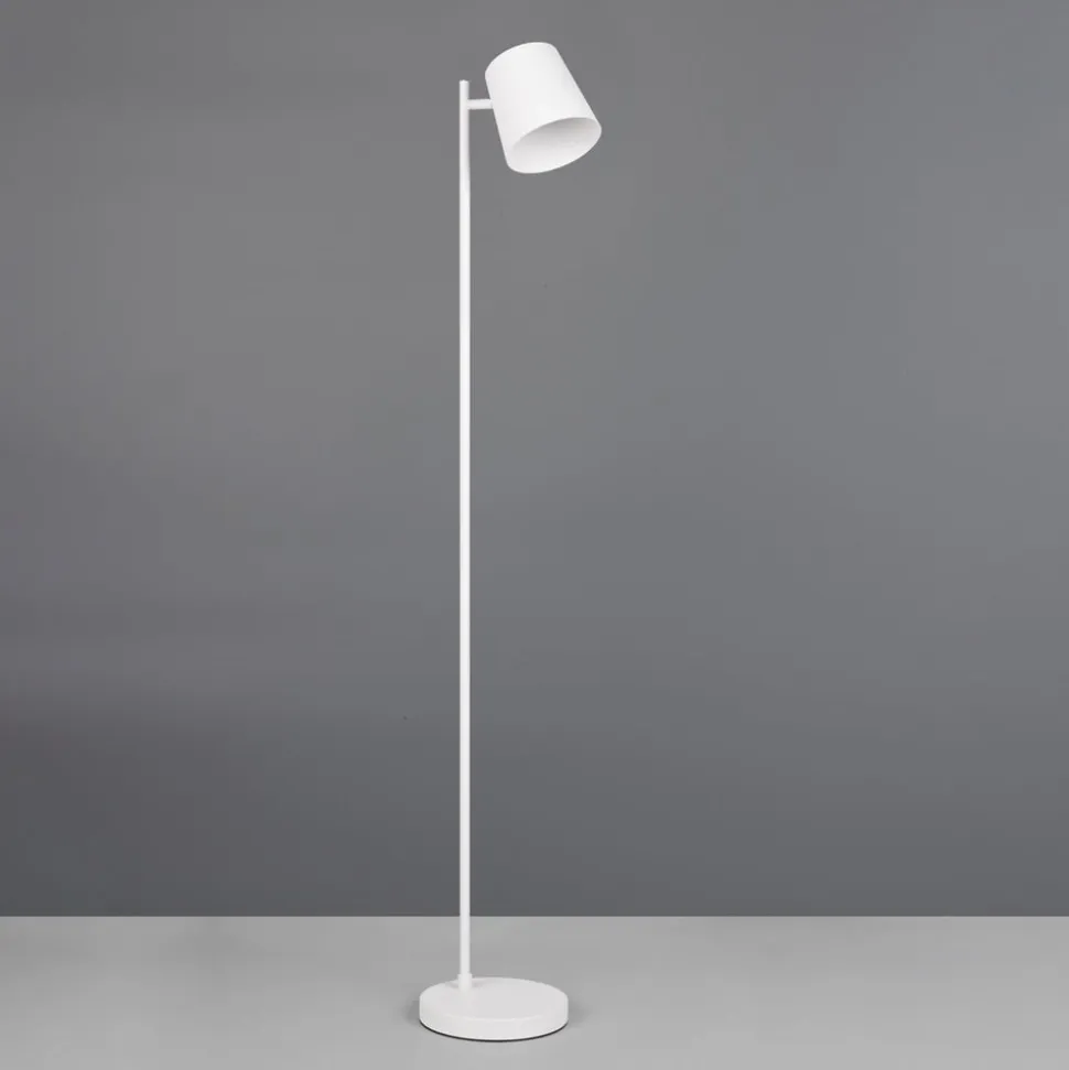 LED-gulvlampe Blake, hvid mat, metal, dæmpbar