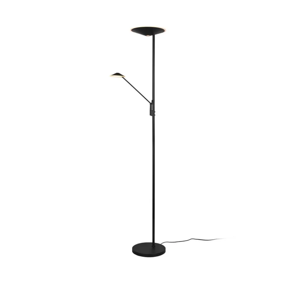 LED-gulvlampe Brantford læselampe sort mat