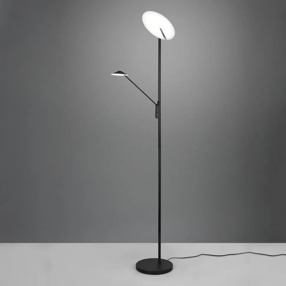 LED-gulvlampe Brantford læselampe sort mat