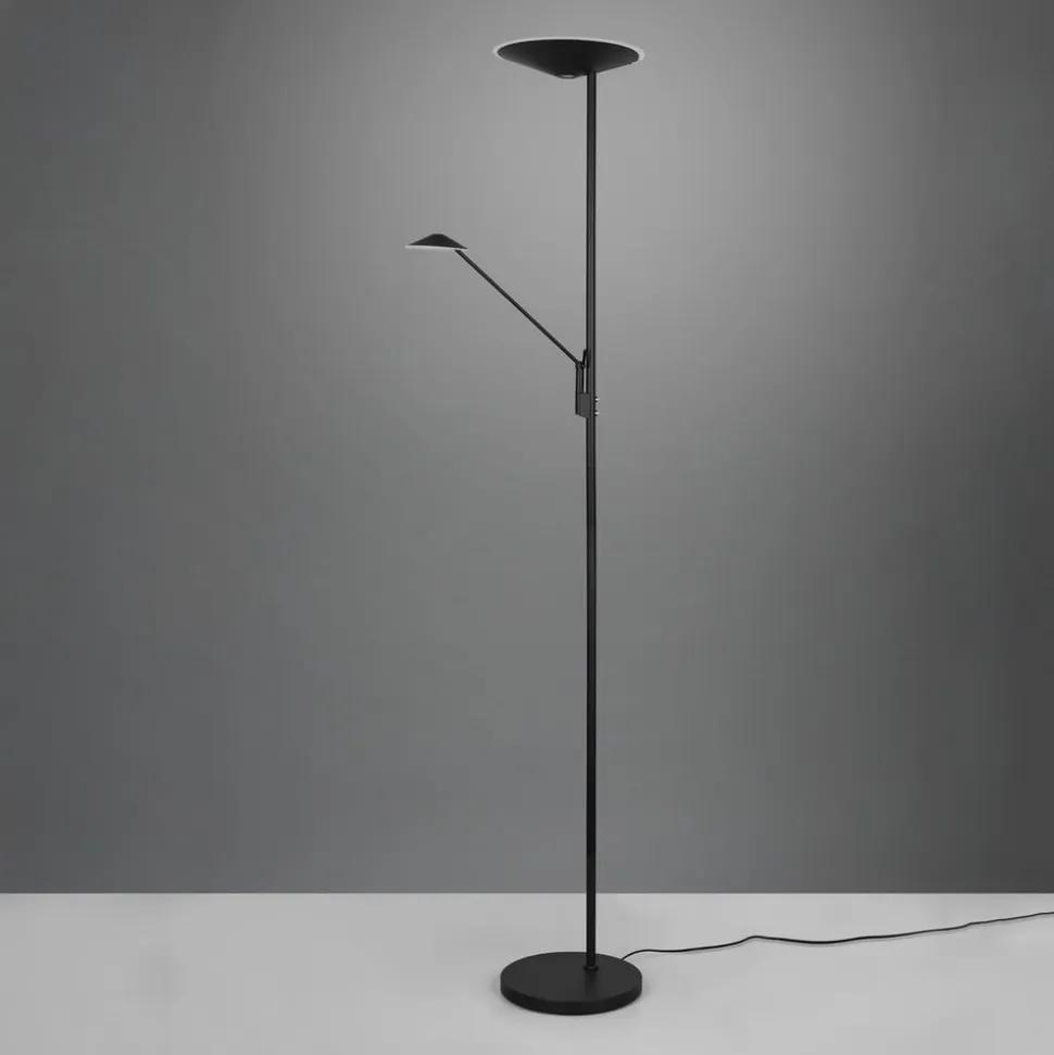 LED-gulvlampe Brantford læselampe sort mat