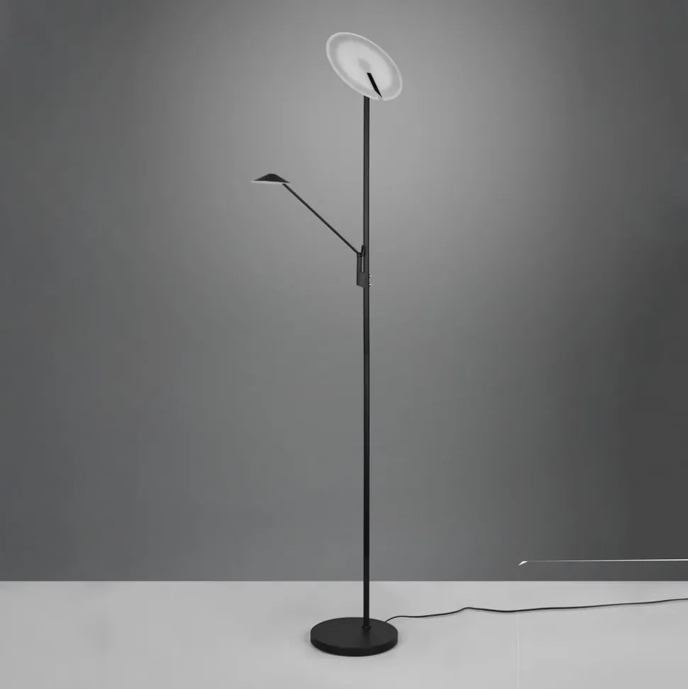 LED-gulvlampe Brantford læselampe sort mat