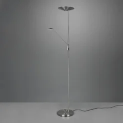 LED-gulvlampe Brantford, læselampe nikkel mat